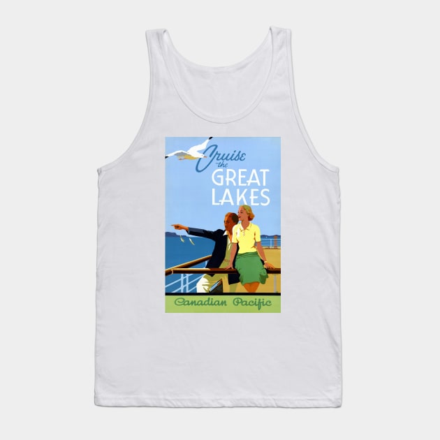 Vintage Travel Poster Canada Cruise the Great Lakes Tank Top by vintagetreasure